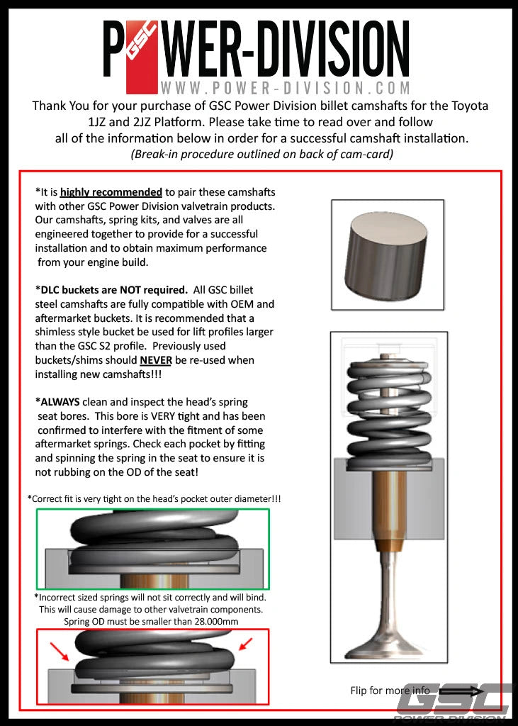 GSC PowerDivision Billet Toyota 2JZGTE R2 Camshafts Set Induction